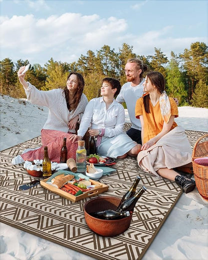 Outdoor Rug Carpet 8x10 ft, Flatweave Textured Outdoor Patio Rug Non Slip - Image 6