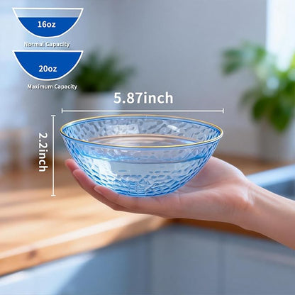 Tinybee 50 Pack Blue Plastic Bowls - Image 2