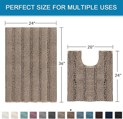 H.VERSAILTEX Bathroom Rugs Bath Rug Set 2 Piece Bathroom Contour Rug Toilet Mat - Image 5
