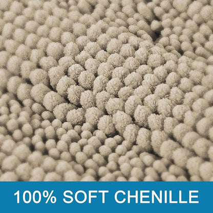 H.VERSAILTEX Bath Rugs for Bathroom Non Slip Bath Mats Thick Chenille Striped - Image 3