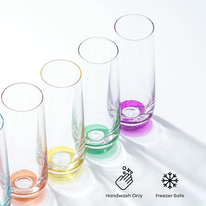 JoyJolt Hue Stemless Champagne Flutes Set of 6 Colored Glasses, 9.5oz Cocktail - Image 6