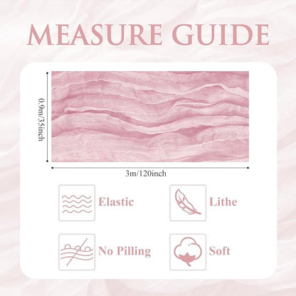 Cheesecloth Table Runner 10FT 6Pcs Blushing Pink Boho Gauze Runners | Cheese - Image 2
