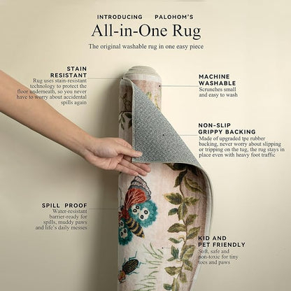 Machine Washable Rugs for Living Room: 9x12 Area Rugs Vintage Rugs Stain - Image 4