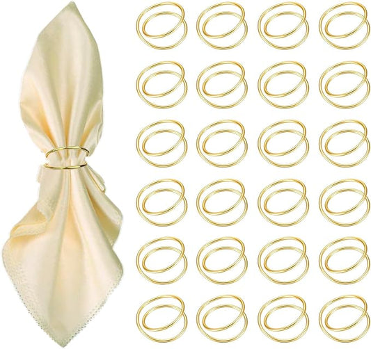 Gold Napkin Rings-24 PCS Metal Spiral Napkin Rings | Napkin Holders Buckles by FORESRUM