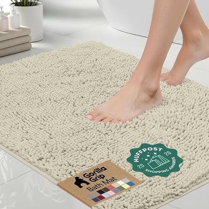 GORILLA GRIP Bath Rug Mat 30x20, Thick Soft Absorbent Chenille, Quick Dry by Unknown