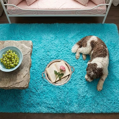 Mugorn 3x5 Rugs for Bedroom, Fluffy Area Rugs for Living Room, Soft Shag Kids - Image 9
