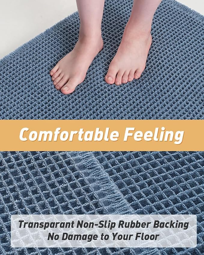 AMOAMI Upgraded Waffle Bath Mat, Super Absorbent Non Slip Bath Mats - Image 4