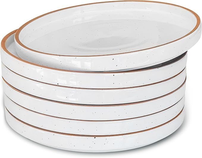 MORA Ceramic Flat Plates Set of 6-8 in by MORA