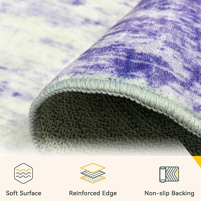 RELEANY Washable Area Rugs 6'x9' Non-Slip Modern Abstract Soft - Image 4