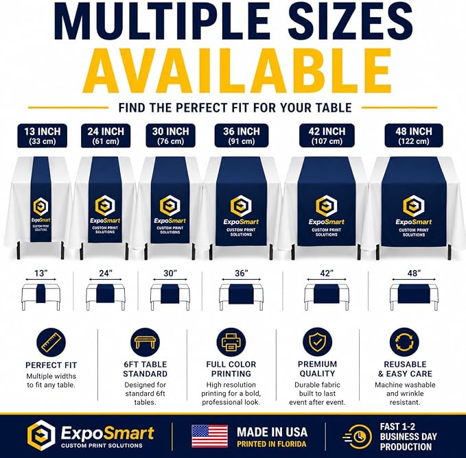 Custom Table Runner with Logo, Personalized Trade Show Table Runner, Full Color - Image 5