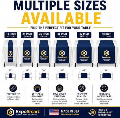 Custom Table Runner with Logo, Personalized Trade Show Table Runner, Full Color - Image 5