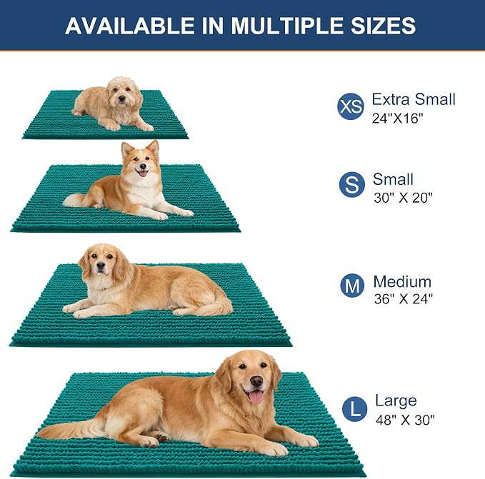 OLANLY Dog Door Mat for Muddy Paws 24x16, Ultra Absorbent Chenille Mud Doormat - Image 2