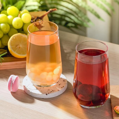 Wlasss Drinking Glasses Set of 6, 16.4 oz Crystal Water Glasses, Tall Glass Cups - Image 3