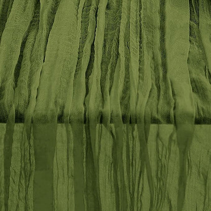 1 Pack Olive Green Cheesecloth Table Runner 35x120 Inch 10Ft Rustic Gauze - Image 5
