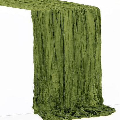 1 Pack Olive Green Cheesecloth Table Runner 35x120 Inch 10Ft Rustic Gauze - Image 7