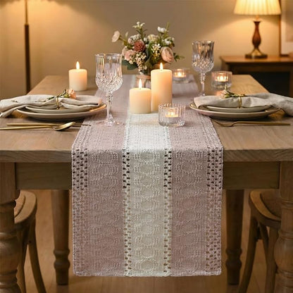 Artoid Mode Pink Farmhouse Woven Table Runner 12x48 Inch | Seasonal Holiday - Image 2