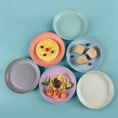 HEYCOME 12 Pcs Unbreakable Deep Dinner Plates Set, 9 inch Reusable Plastic - Image 7
