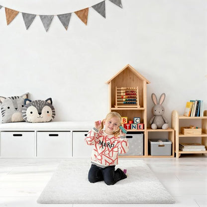 Cream White Rugs for Bedroom, 2x3 Fluffy Area Rugs for Living Room, Small Fuzzy - Image 7