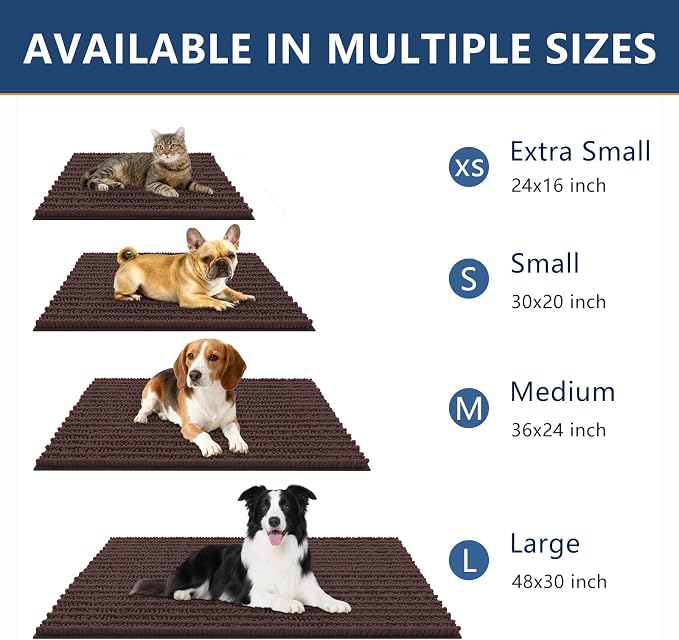 Smiry Dog Door Mat for Muddy Paws 70x24, Absorbent Dirt Trapper, Non-Slip - Image 3
