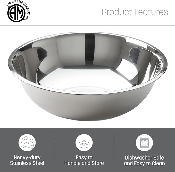 American Metalcraft SSB800 Stainless Steel Mixing Bowl - Image 3