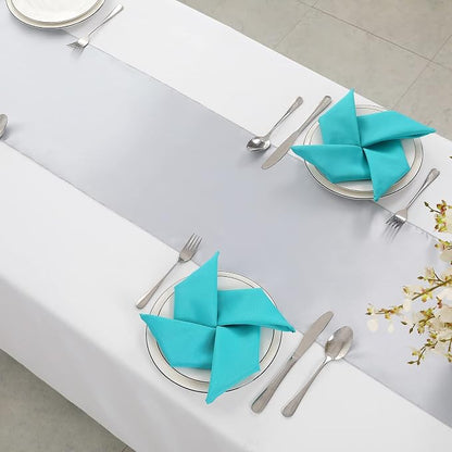 Horbaunal 12 Pack Silver Satin Table Runner 12 x 108 Inch | Smooth Table Runners - Image 4