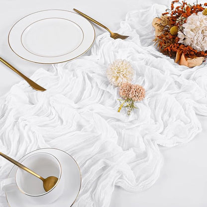 10 Pack White Cheesecloth Table Runner 17x108 Inch Boho Gauze Cheese Cloth - Image 4