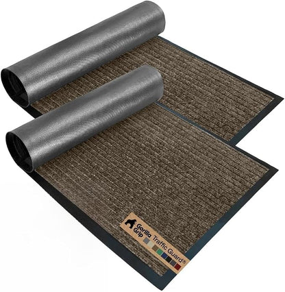GORILLA GRIP Waterproof Traffic Guard Door Mat, 2 Pack Heavy Duty Entryway Mats by Unknown