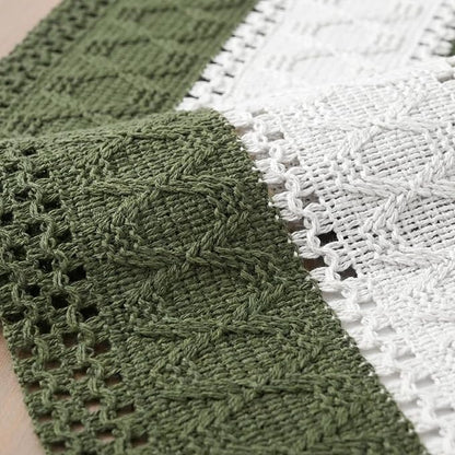 Artoid Mode Army Green Farmhouse Woven Table Runner 12x60 Inch | Seasonal - Image 6