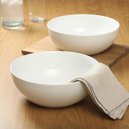 Gibson Home Extra Large Serving Bowls Set of 2-100 oz 10-Inch White Porcelain - Image 4