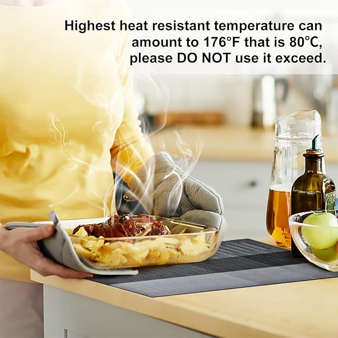 Aofmee Table Runner and Placemats Set of 6 Washable, Heat Resistant Place Mats - Image 5