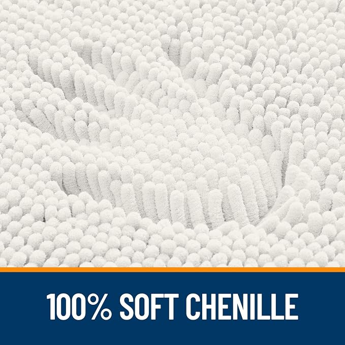 OLANLY Toilet Rugs U-Shaped 20x20, Extra Soft Absorbent Chenille Contour - Image 3