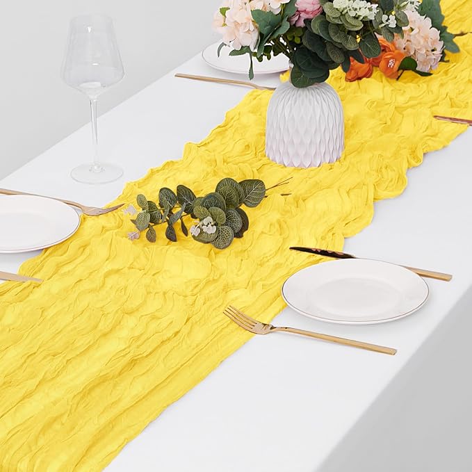 15 Pack Lemon Yellow Cheesecloth Table Runner 17 x 108 inch Cheese Cloth Table - Image 4