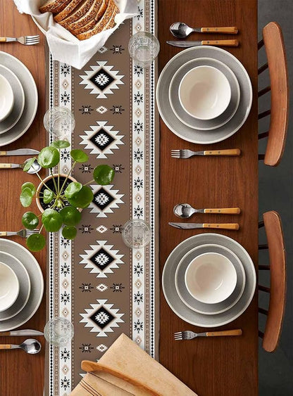 Southwest Aztec Table Runners 108 Inches Long, Cotton Linen Fabric Table Runner - Image 5