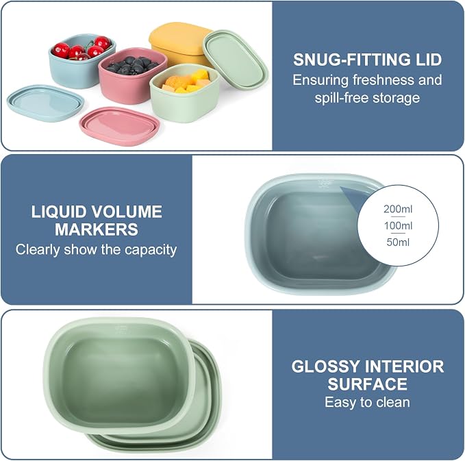 4 pcs 7 oz Silicone Snack Containers - Image 6