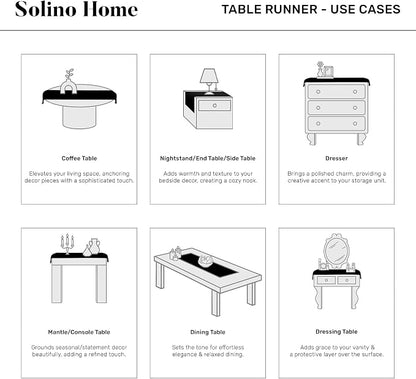 Solino Home 100% Pure Linen Dining Table Runner Ivory Hemstitch, 14 x 36 in | - Image 7