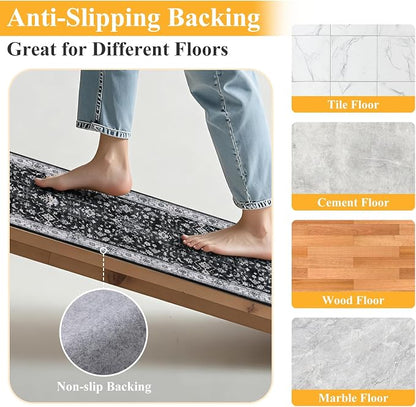 HEBE Washable Aera Rug 2'x 3' Non Slip Door Mat Indoor Entrance, Low Pile - Image 3