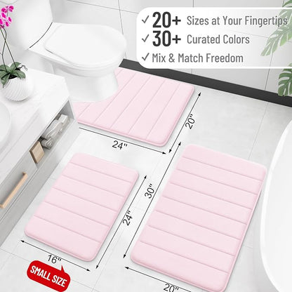 OLANLY Memory Foam Long Bathroom Rugs Runner 70x24, Super Soft Absorbent Bath - Image 2