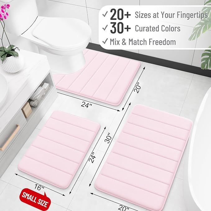 OLANLY Memory Foam Long Bathroom Rugs Runner 47x20, Super Soft Absorbent Bath - Image 2