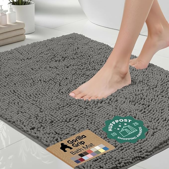 GORILLA GRIP Bath Rug Mat 44x26, Soft Absorbent Chenille, Quick Dry Microfiber by Unknown