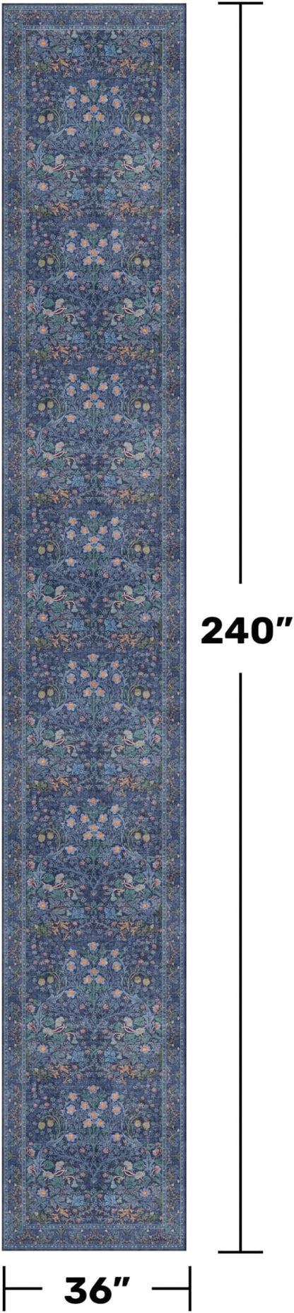 Dark Blue Boho 3x20 Extra Long Runner Rug - Image 2