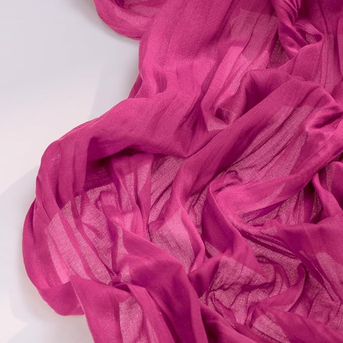DeZerlor Hot Pink Cheesecloth Table Runner 1 Pack Summer Boho Runner | - Image 3