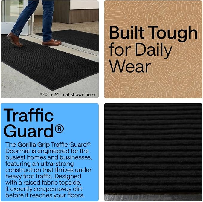 GORILLA GRIP Waterproof Traffic Guard Door Mat, 2 Pack Heavy Duty Entryway Mats - Image 3
