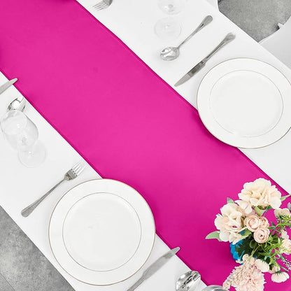10-Pack Hot Pink Satin Table Runner 12 x 108 Inch Long Fuchsia Bright and - Image 5