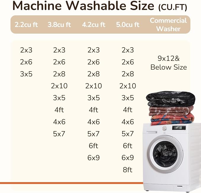 BESTSWEETIE Area Rug 2x10 Rug Machine Washable Non-Slip Low Pile Print Pattern - Image 6