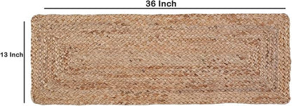 Pack of 1 Handwoven Rectangle Jute Braided Table Runner 13 x 36 Inch, 100% - Image 2