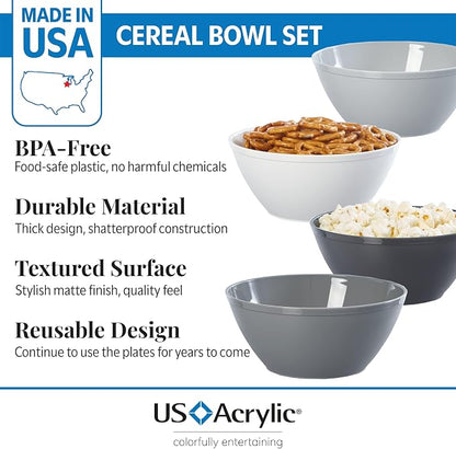 US Acrylic Unbreakable 28 oz. Plastic Stackable Cereal Bowls - Image 2