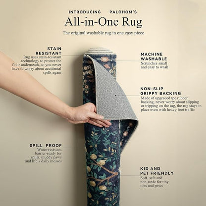 Washable Area Rugs for Living Room: 5x7 Bedroom Rug Vintage Area Rug Stain - Image 4
