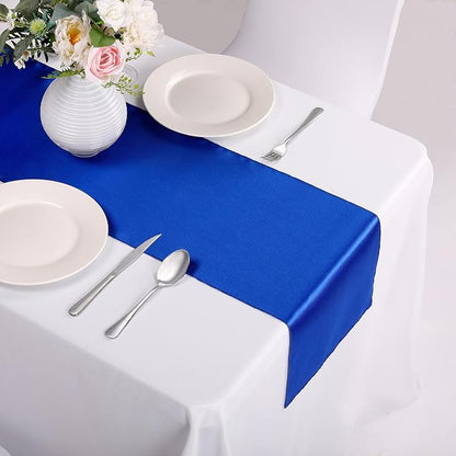 15-Pack Satin Table Runner Royal Blue 12 x 108 inches Long, Table Runners - Image 6