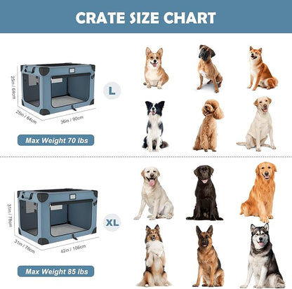 42 Inch Foldable Dog Travel Crate Blue - Image 6