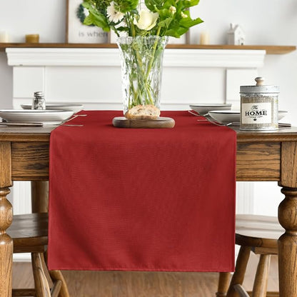 Artoid Mode Red Table Runner, Seasonal Christmas Washable Kitchen Dining Table - Image 3